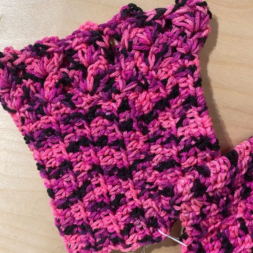 Pink and Black Crochet Boot Toppers (OT)